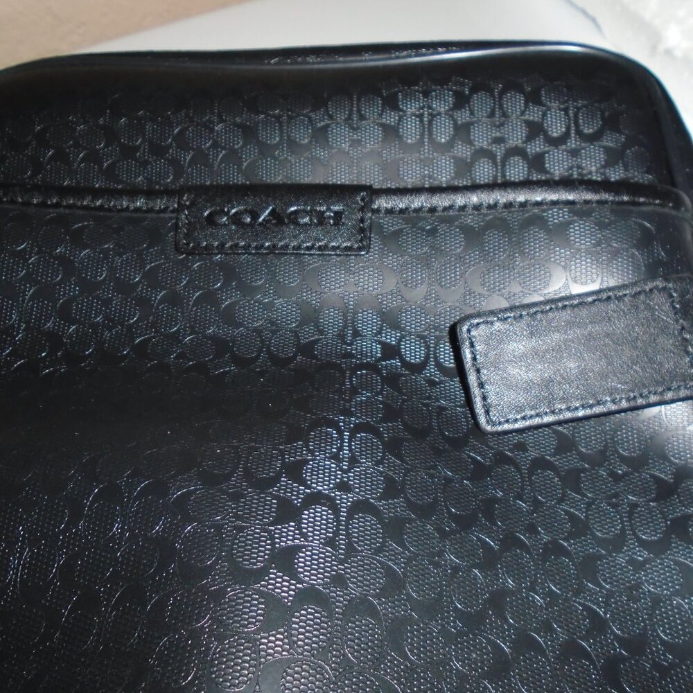 NEW COACH UNISEX SIGNATURE C LOGO BLACK GUNMETAL FLIGHT BAG PURSE TOTE F70848 - Picture 9 of 11